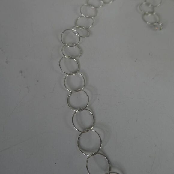 Sterling Silver 925 Open O Link Chain Necklace Snowflake Mandala Pendant - Picture 4 of 9